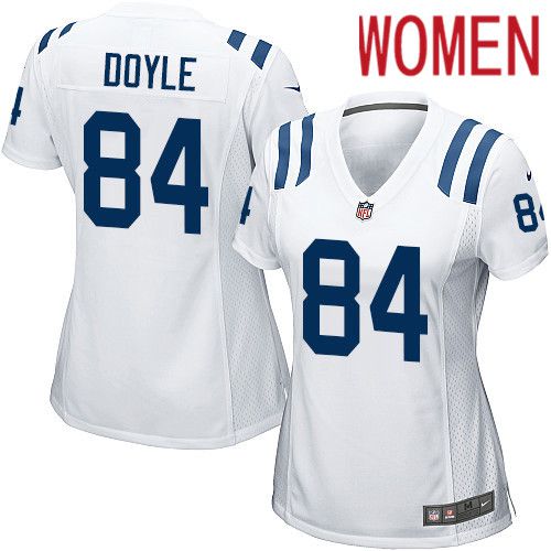 Women Indianapolis Colts 84 Jack Doyle Nike White Game NFL Jersey